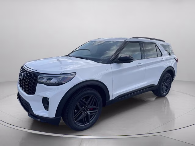 2026 Star White Metallic Tri-Coat Ford Explorer ST-Line RWD SUV