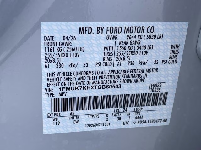 2026 Space White Metallic Ford Explorer ST-Line RWD SUV