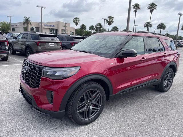 2026 Rapid Red Metallic Tinted Clearcoat Ford Explorer ST-Line RWD SUV