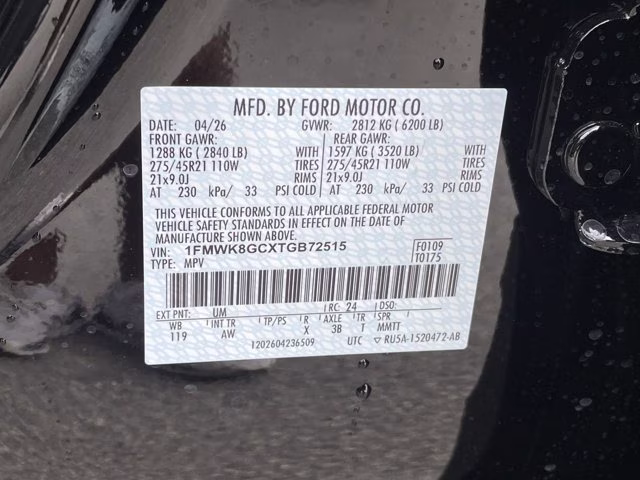 2026 Agate Black Metallic Ford Explorer ST 4X4 SUV