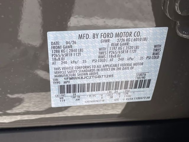 2026 Marsh Gray Ford Explorer Tremor 4X4 SUV