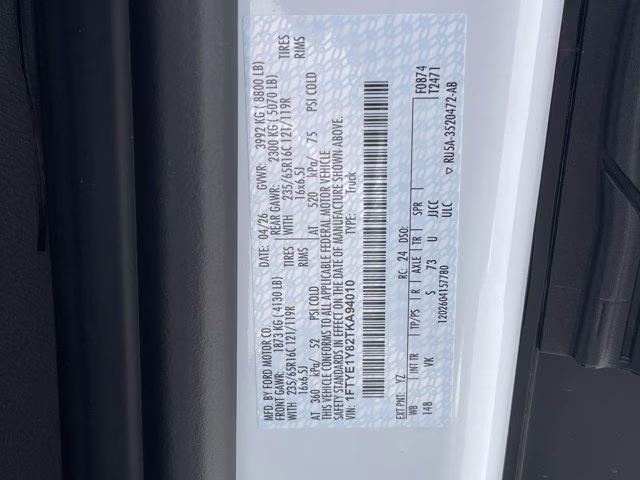 2026 Oxford White Ford Transit Cargo Van Base RWD Van