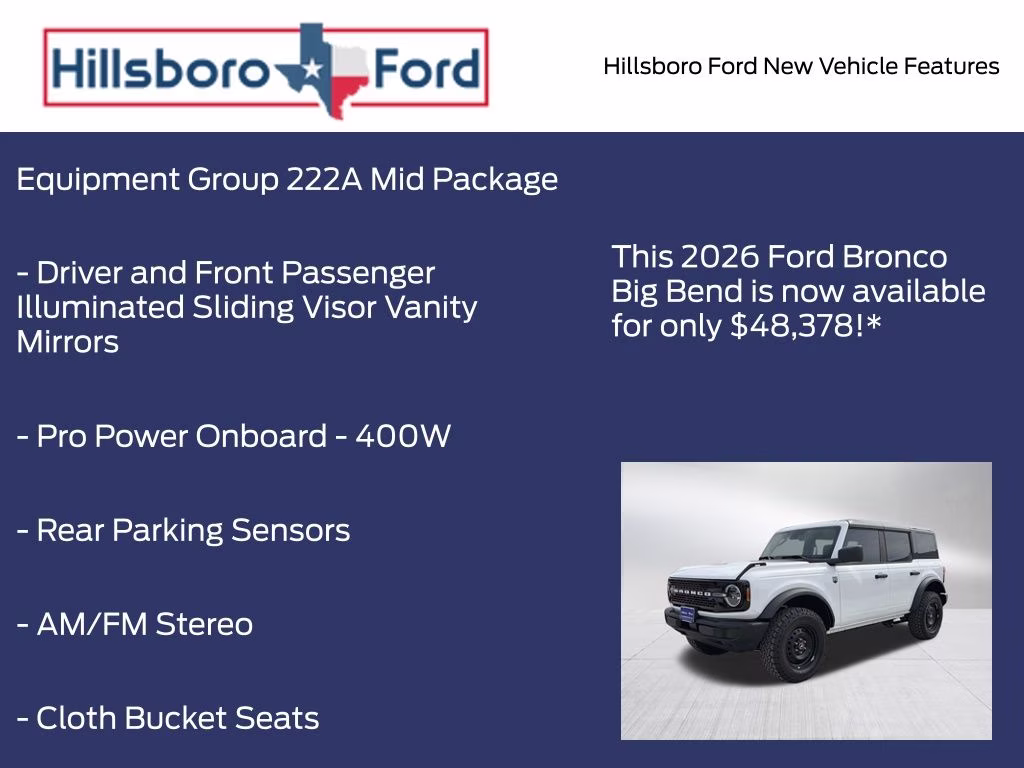 2026 Oxford White Ford Bronco Big Bend 4X4 SUV
