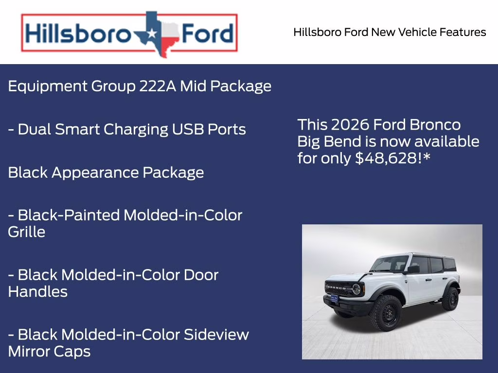 2026 Oxford White Ford Bronco Big Bend 4X4 SUV