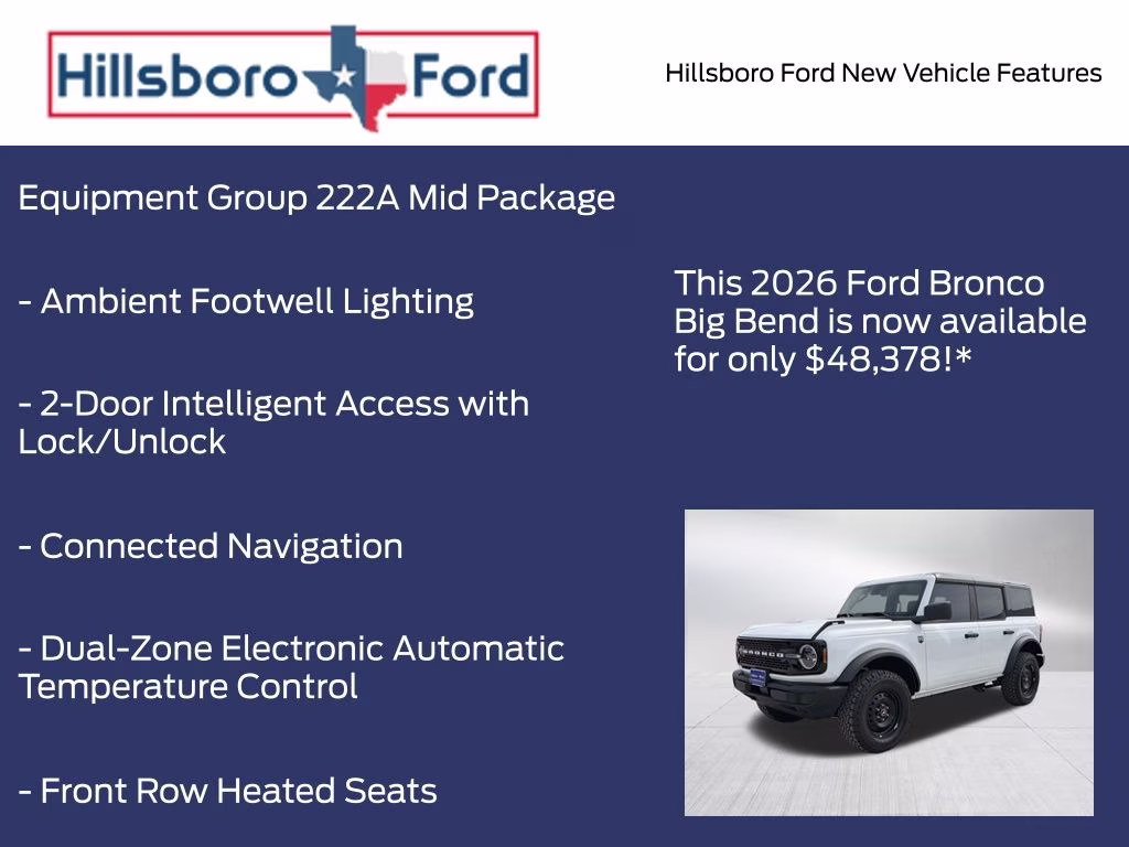 2026 Oxford White Ford Bronco Big Bend 4X4 SUV