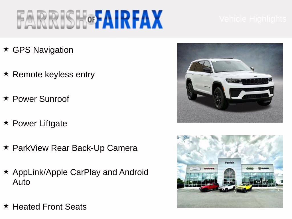 2026 Bright White Clearcoat Jeep Grand Cherokee L Laredo 4X4 SUV