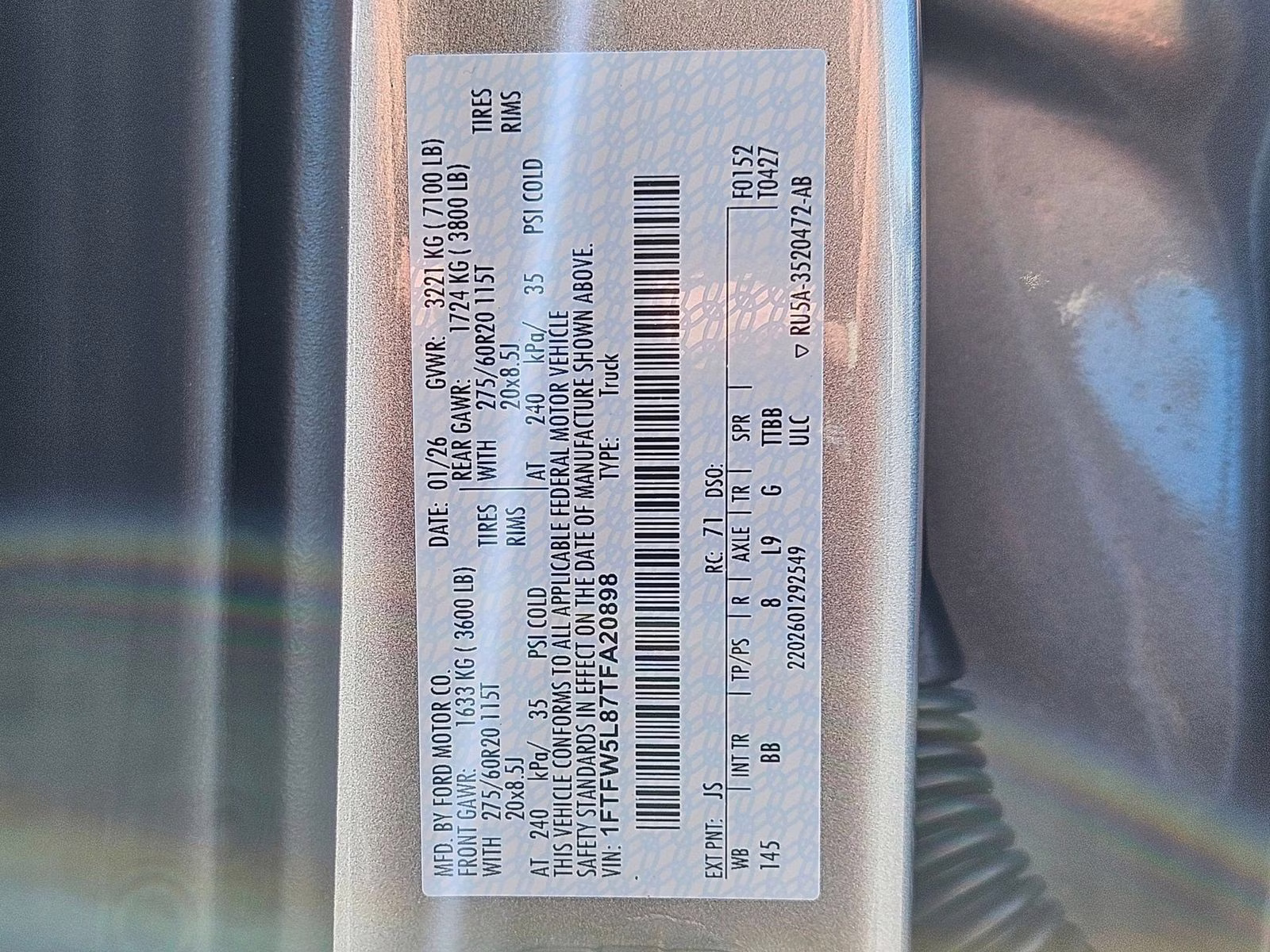 2026 Silver Ford F-150 Lariat 4X4 Truck