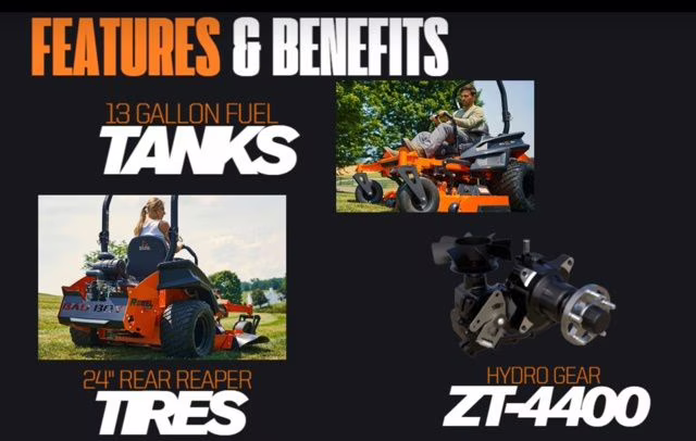 2026 Orange Bad Boy Rebel 72 Kawasaki 35HP