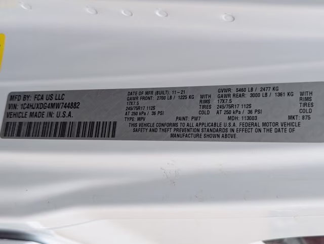 2021 Bright White Clearcoat Jeep Wrangler Unlimited Sport S 4X4 SUV