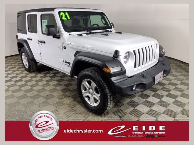 2021 Bright White Clearcoat Jeep Wrangler Unlimited Sport S 4X4 SUV