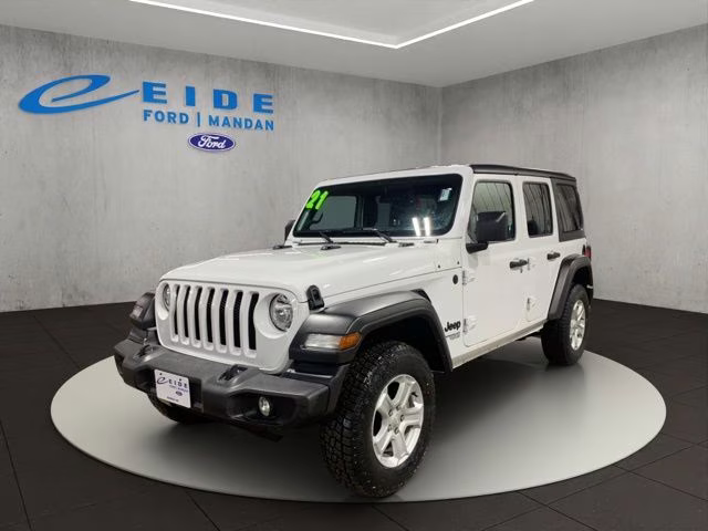 2021 Bright White Clearcoat Jeep Wrangler Unlimited Sport S 4X4 SUV