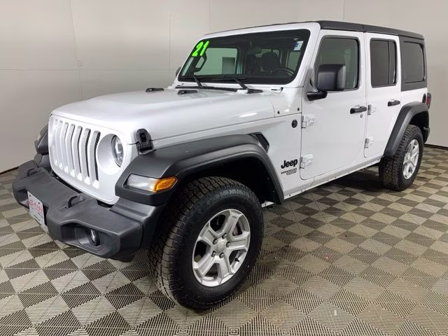 2021 Bright White Clearcoat Jeep Wrangler Unlimited Sport S 4X4 SUV