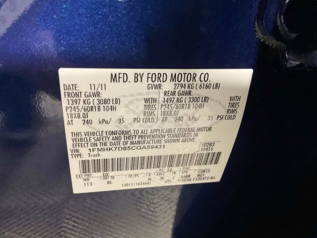 2012 Dark Blue Pearl Metallic Ford Explorer XLT FWD SUV