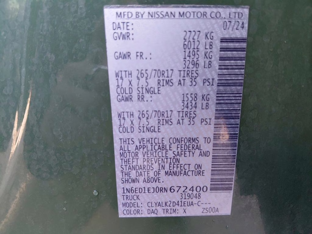 2024 Tactical Green Metallic Nissan Frontier PRO-X w/Convenience & Tech Pkg RWD Truck