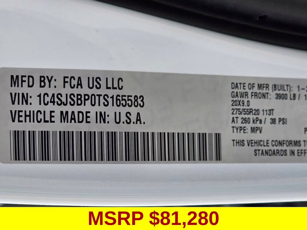 2026 Bright White Clearcoat Jeep Grand Wagoneer L Limited Altitude 4X4 SUV