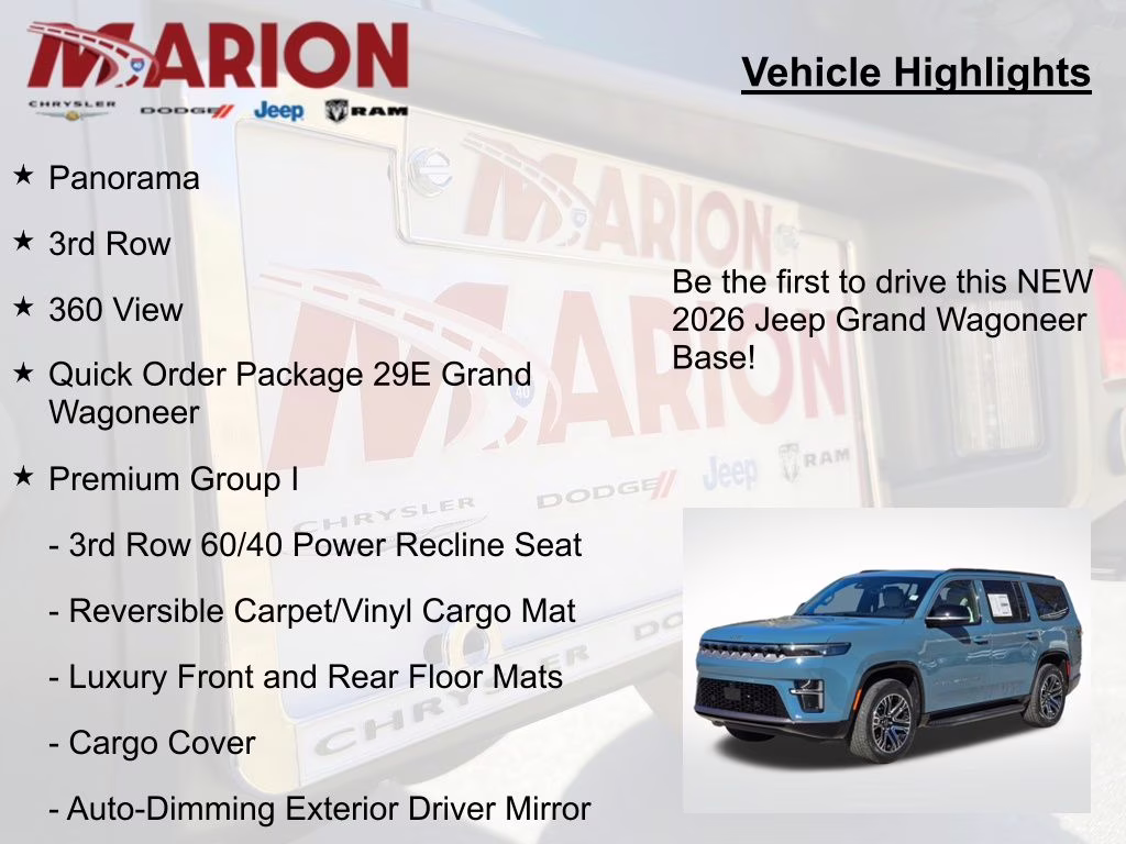 2026 Steel Blue Jeep Grand Wagoneer 4X4 SUV