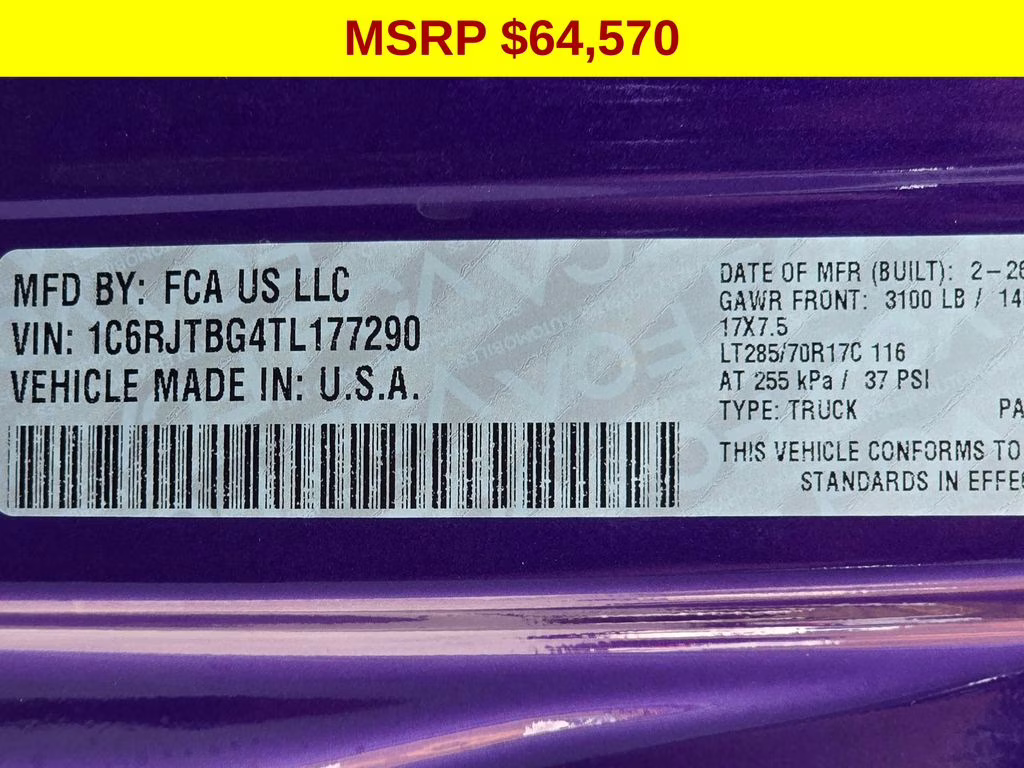 2026 Reign Jeep Gladiator Rubicon 4X4 Truck