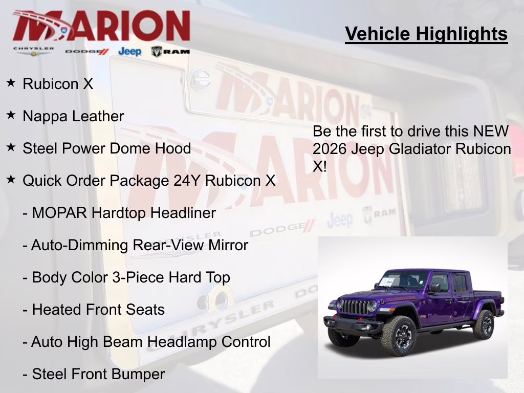 2026 Reign Jeep Gladiator Rubicon 4X4 Truck