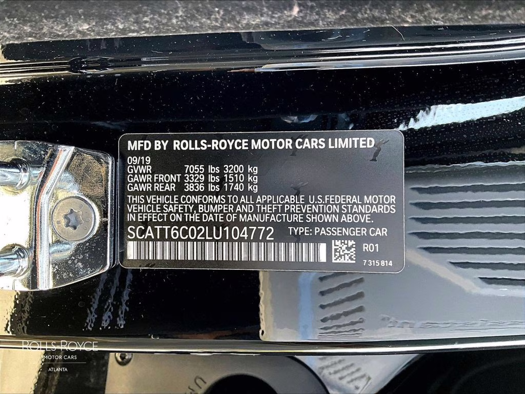2020 Black Rolls-Royce Phantom RWD Sedan