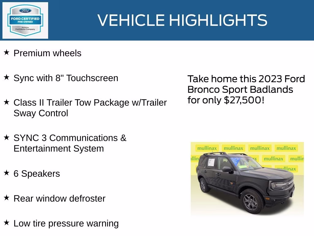 2023 Shadow Black Ford Bronco Sport Badlands 4X4 SUV
