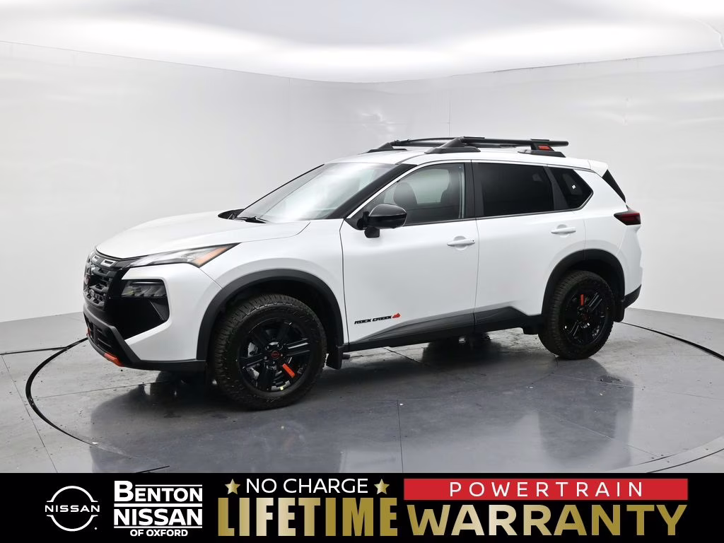 2026 Everest White Pearl Tricoat Nissan Rogue Rock Creek AWD SUV