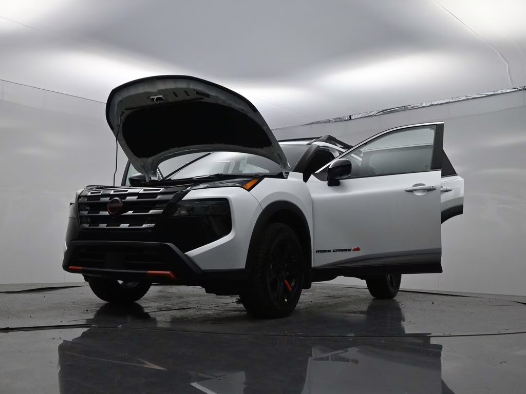 2026 Everest White Pearl Tricoat Nissan Rogue Rock Creek AWD SUV