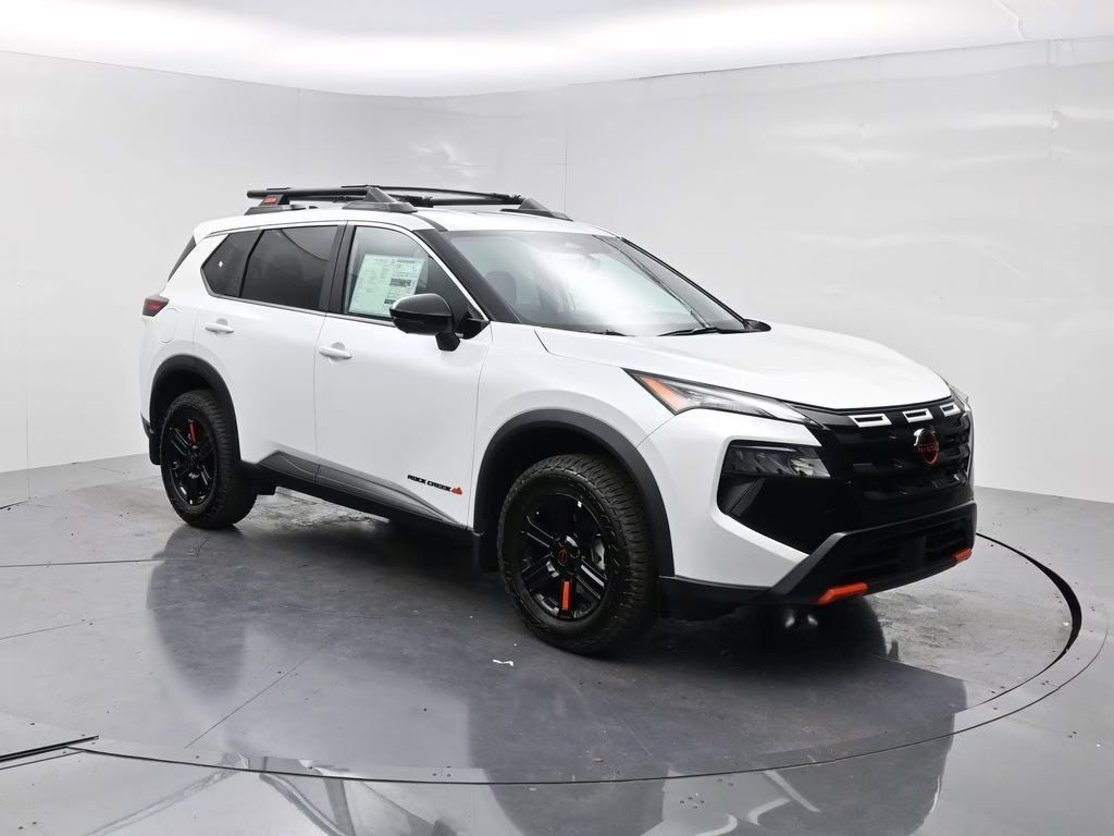 2026 Everest White Pearl Tricoat Nissan Rogue Rock Creek AWD SUV