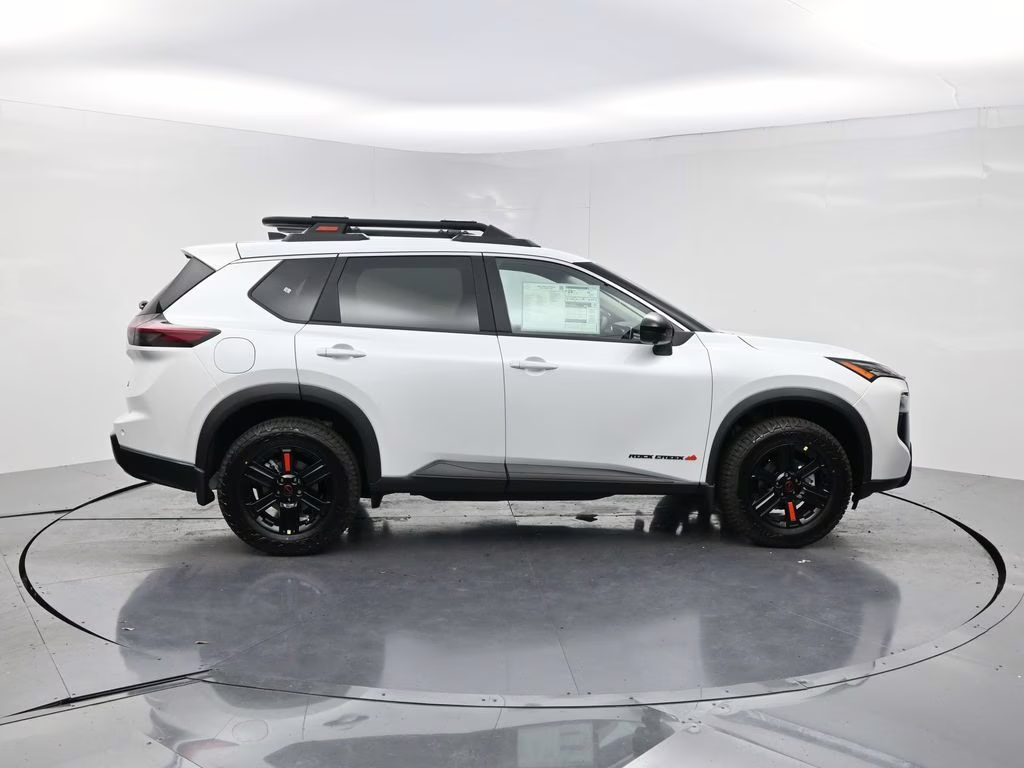 2026 Everest White Pearl Tricoat Nissan Rogue Rock Creek AWD SUV