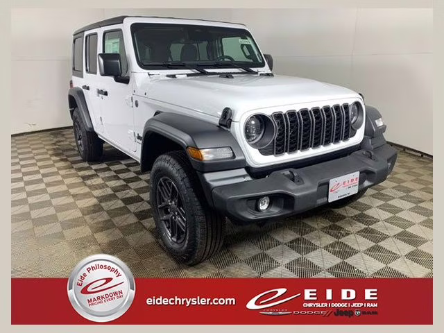 2026 Bright White Clearcoat Jeep Wrangler 4-Door Sport S 4X4 SUV