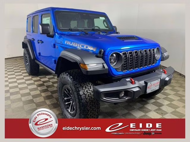 2026 Hydro Blue Pearl Coat Jeep Wrangler 4-Door Rubicon 4X4 SUV