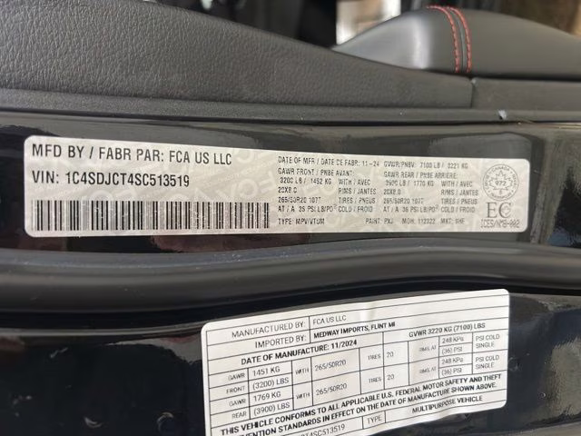 2025 DB Black Clearcoat Dodge Durango R/T Plus AWD SUV