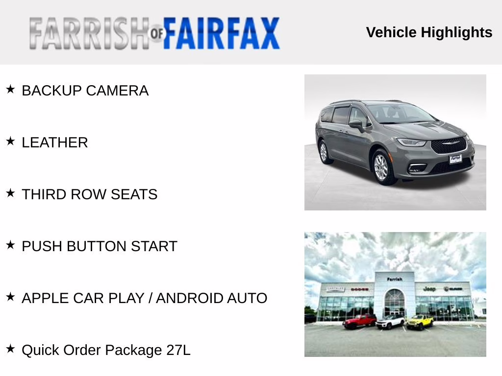2022 Ceramic Gray Clearcoat Chrysler Pacifica Touring L FWD Van