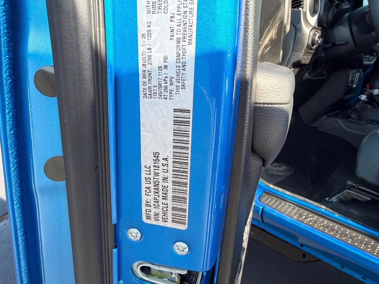 2026 Hydro Blue Pearlcoat Jeep Wrangler Sport 4X4 SUV