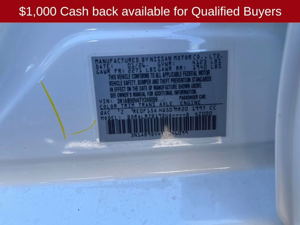 2026 Aspen White Tricoat Nissan Sentra SR FWD Sedan