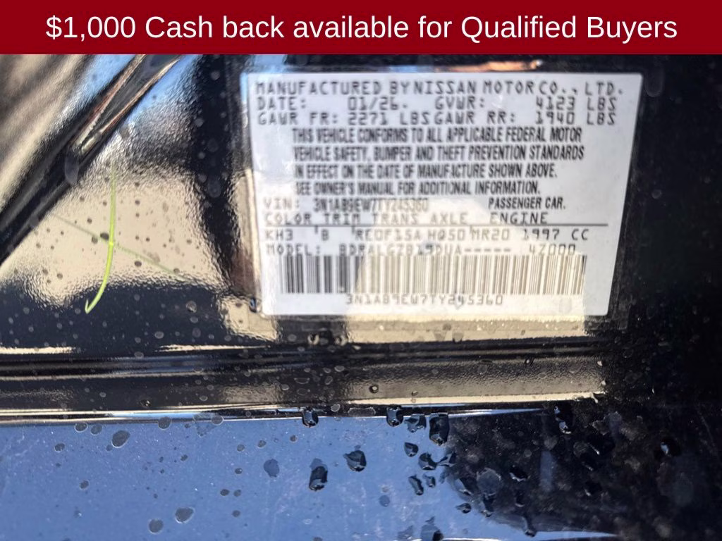 2026 Super Black Nissan Sentra SL FWD Sedan