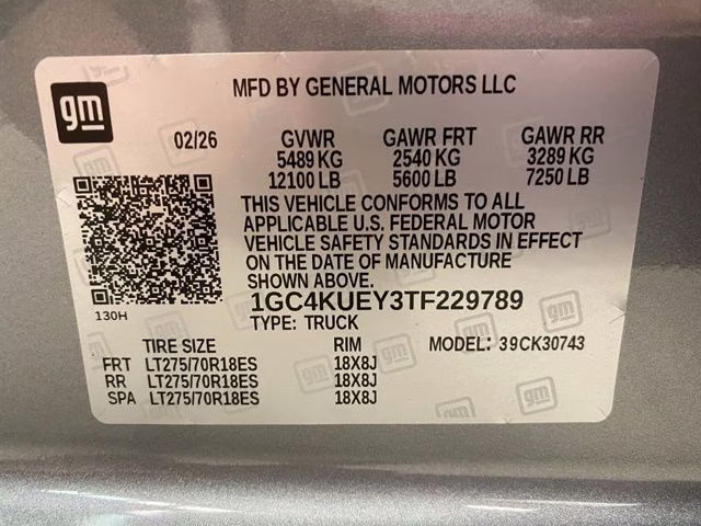 2026 Sterling Gray Metallic Chevrolet Silverado 3500HD LTZ 4X4 Truck