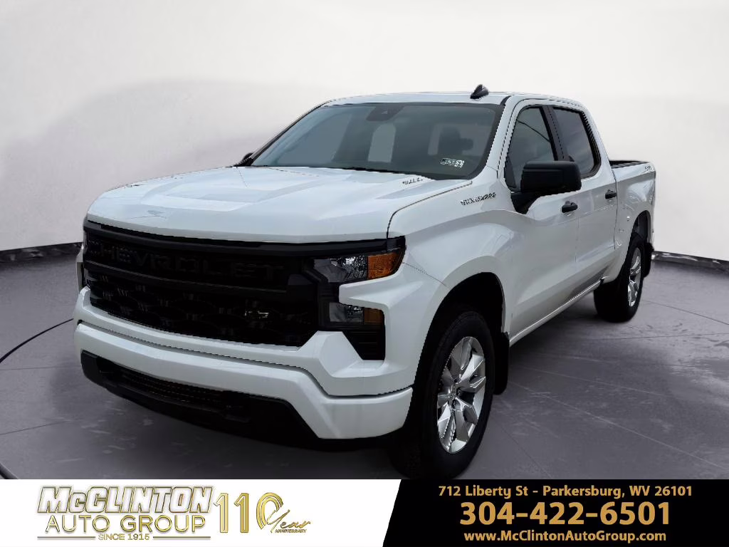 2026 Summit White Chevrolet Silverado Custom 4X4 Truck