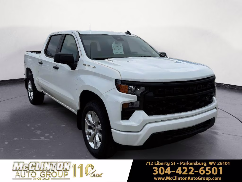 2026 Summit White Chevrolet Silverado Custom 4X4 Truck