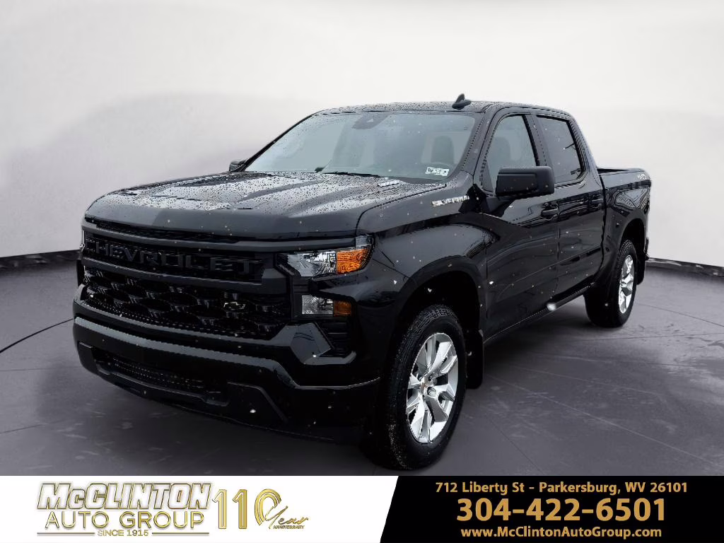 2026 Black Chevrolet Silverado Custom 4X4 Truck