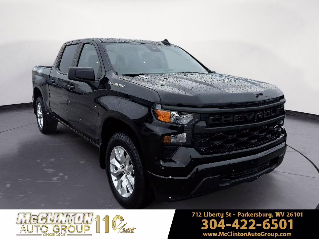 2026 Black Chevrolet Silverado Custom 4X4 Truck