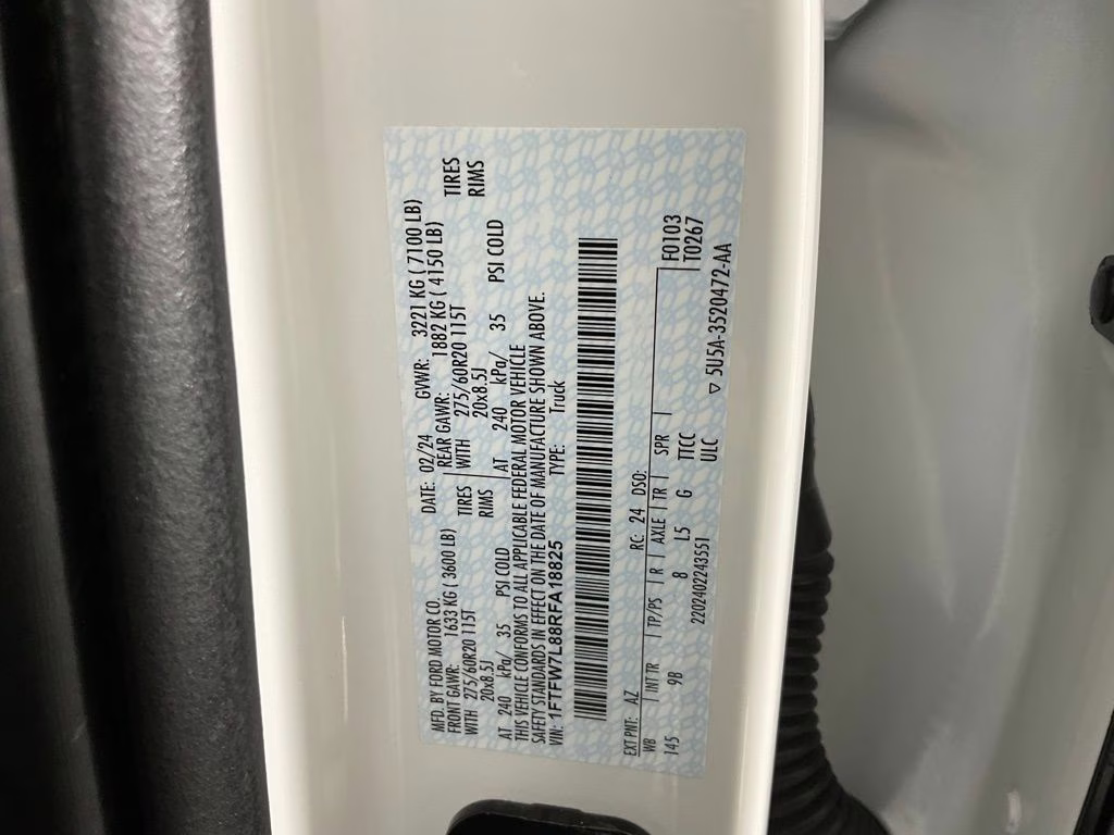 2024 White Metallic Ford F-150 Platinum 4X4 Truck