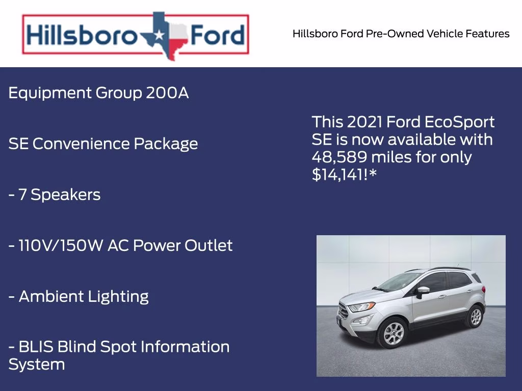 2021 Moondust Silver Metallic Ford EcoSport SE FWD SUV