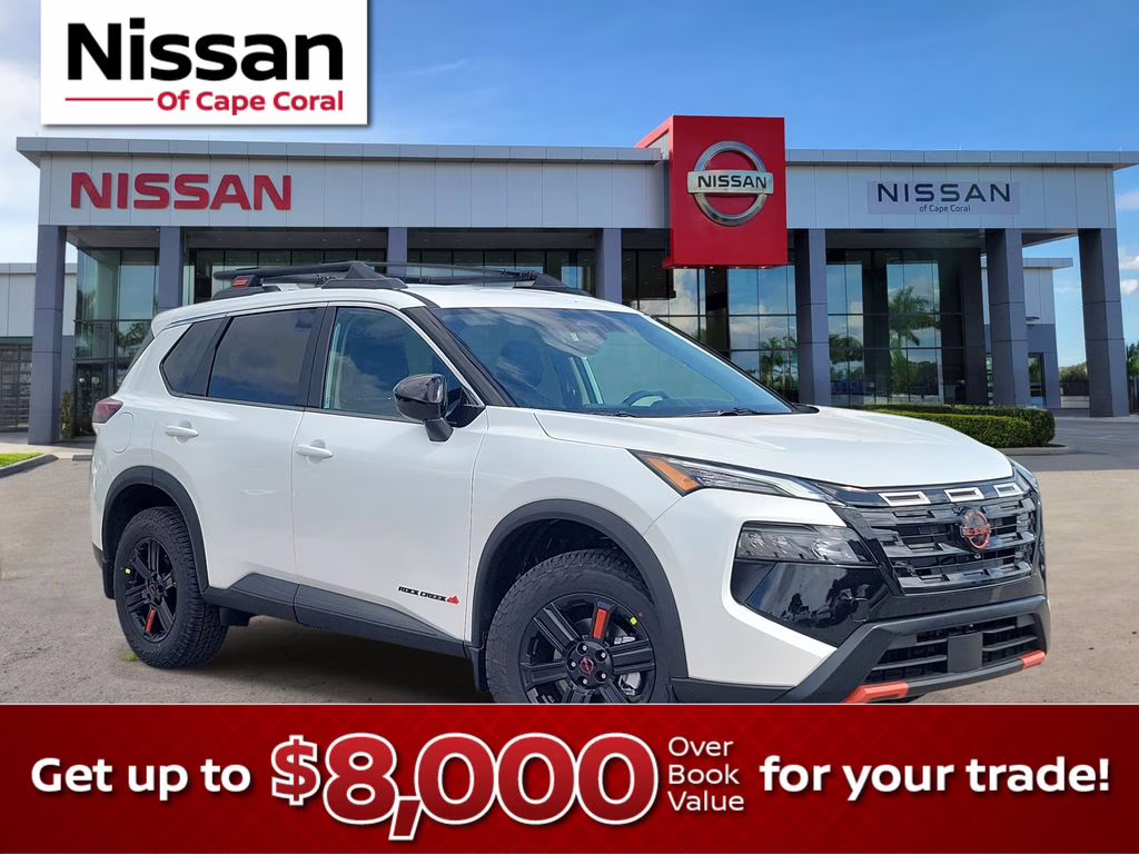 2026 Everest White Pearl Tricoat Nissan Rogue Rock Creek AWD SUV