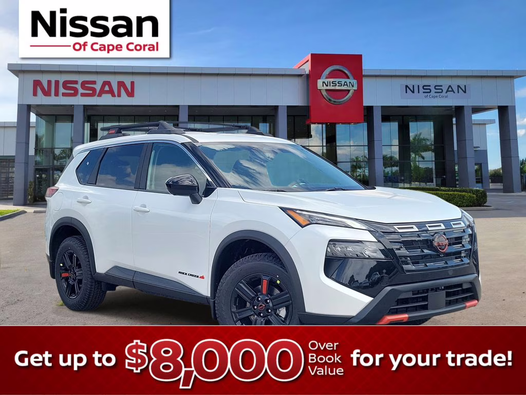 2026 Everest White Pearl Tricoat Nissan Rogue Rock Creek AWD SUV