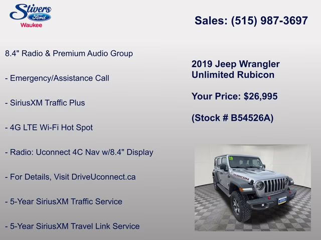 2019 Billet Silver Metallic Clearcoat Jeep Wrangler Unlimited Rubicon 4X4 SUV