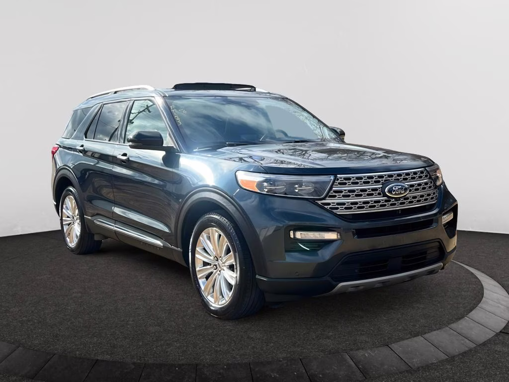 2023 Stone Blue Metallic Ford Explorer Limited RWD SUV