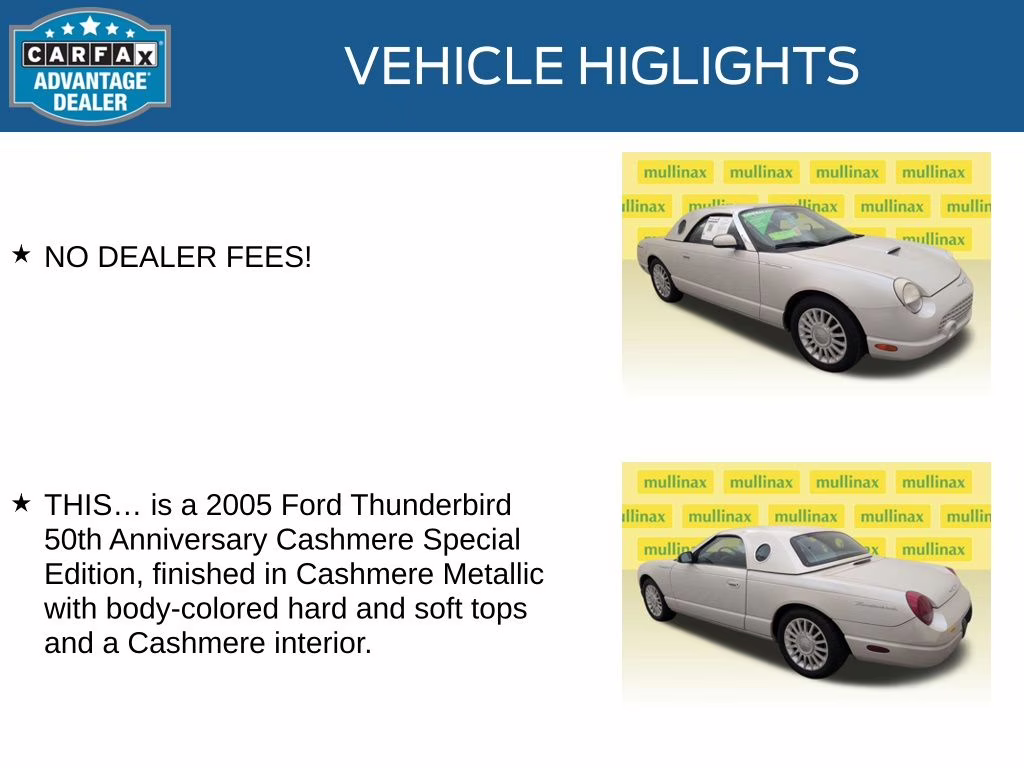 2005 Cashmere Ford Thunderbird 50th Anniversary RWD Convertible