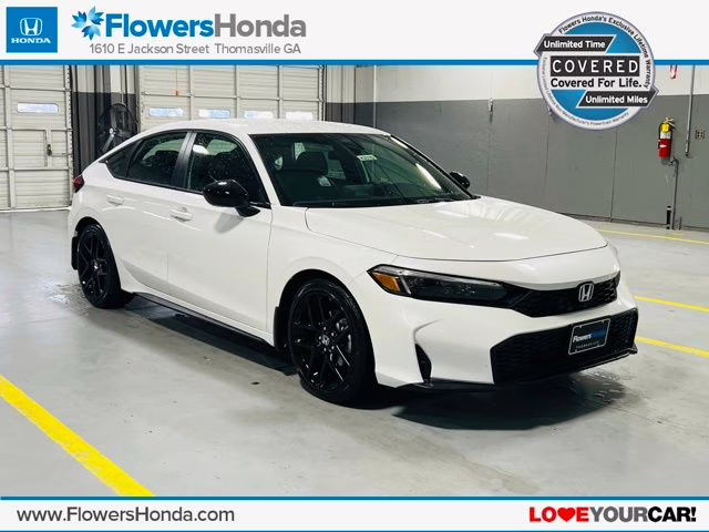 2026 Platinum White Pearl Honda Civic Sport Hatchback