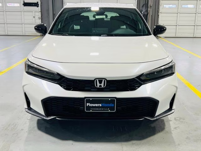 2026 Platinum White Pearl Honda Civic Sport FWD Hatchback