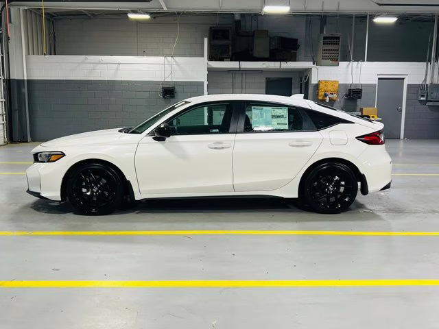2026 Platinum White Pearl Honda Civic Sport FWD Hatchback